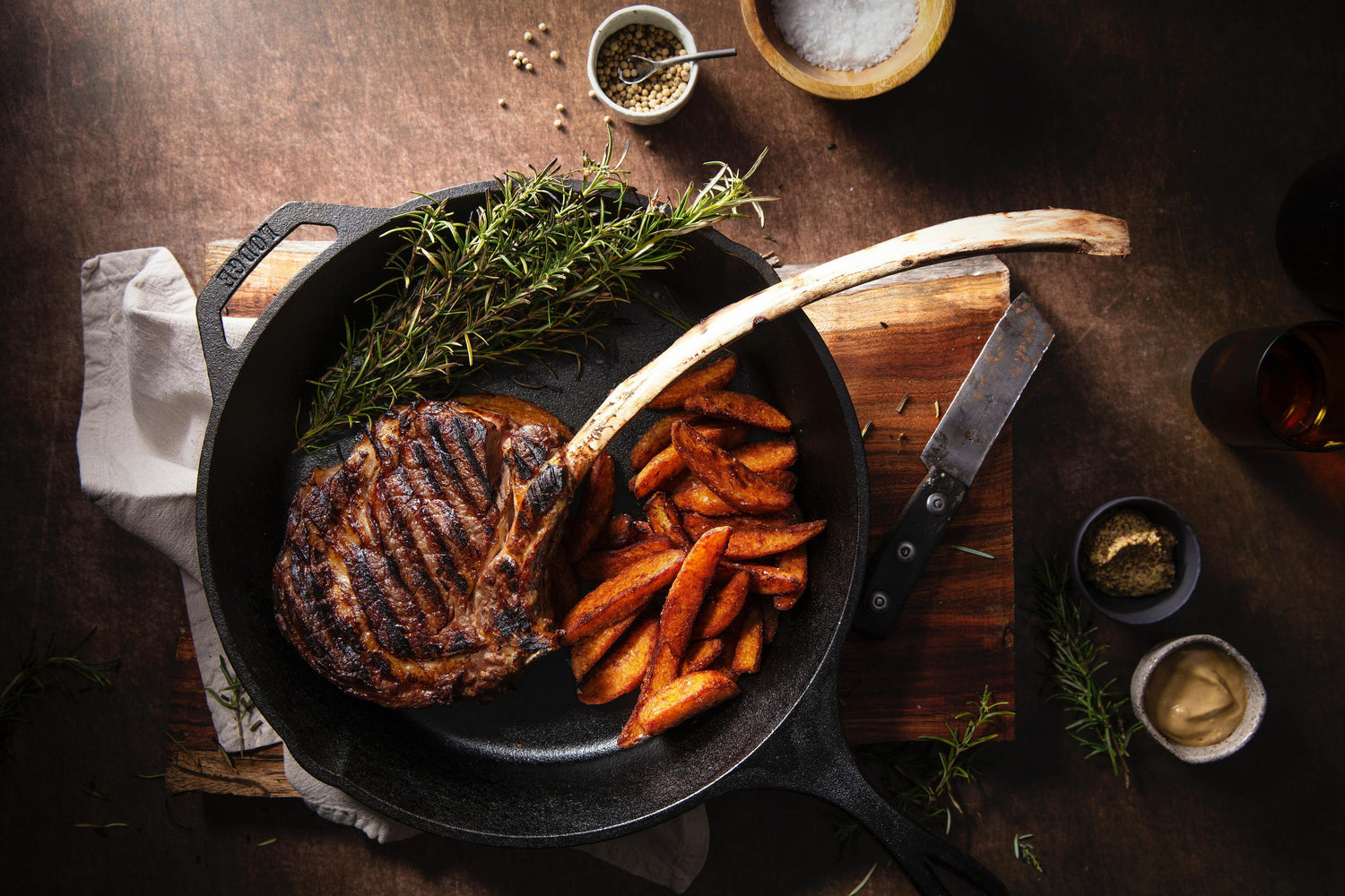 steak and vegetables in pan